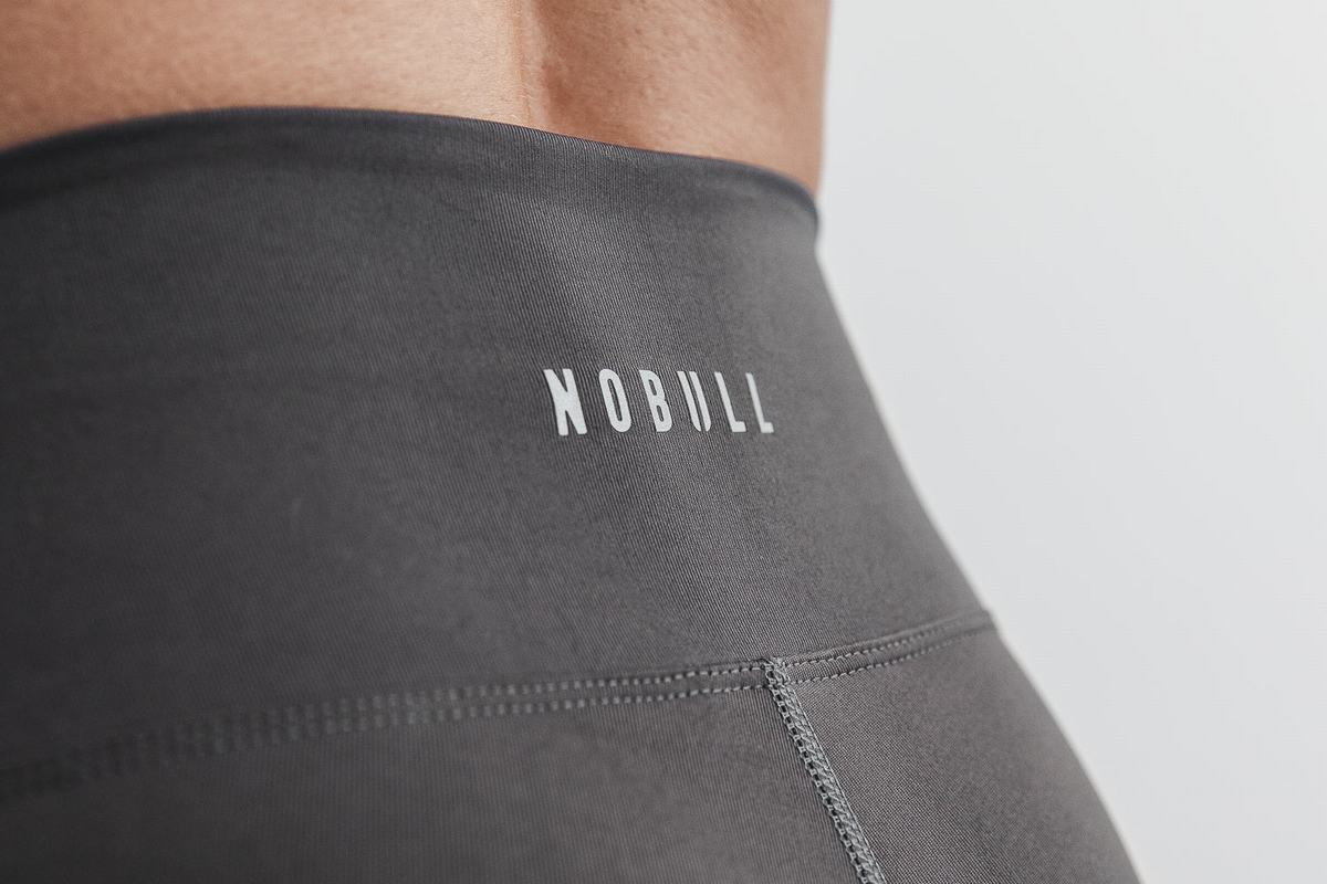 Nobull High-Rise Crop Women's Tights Dark Grey | Australia (DH7149)